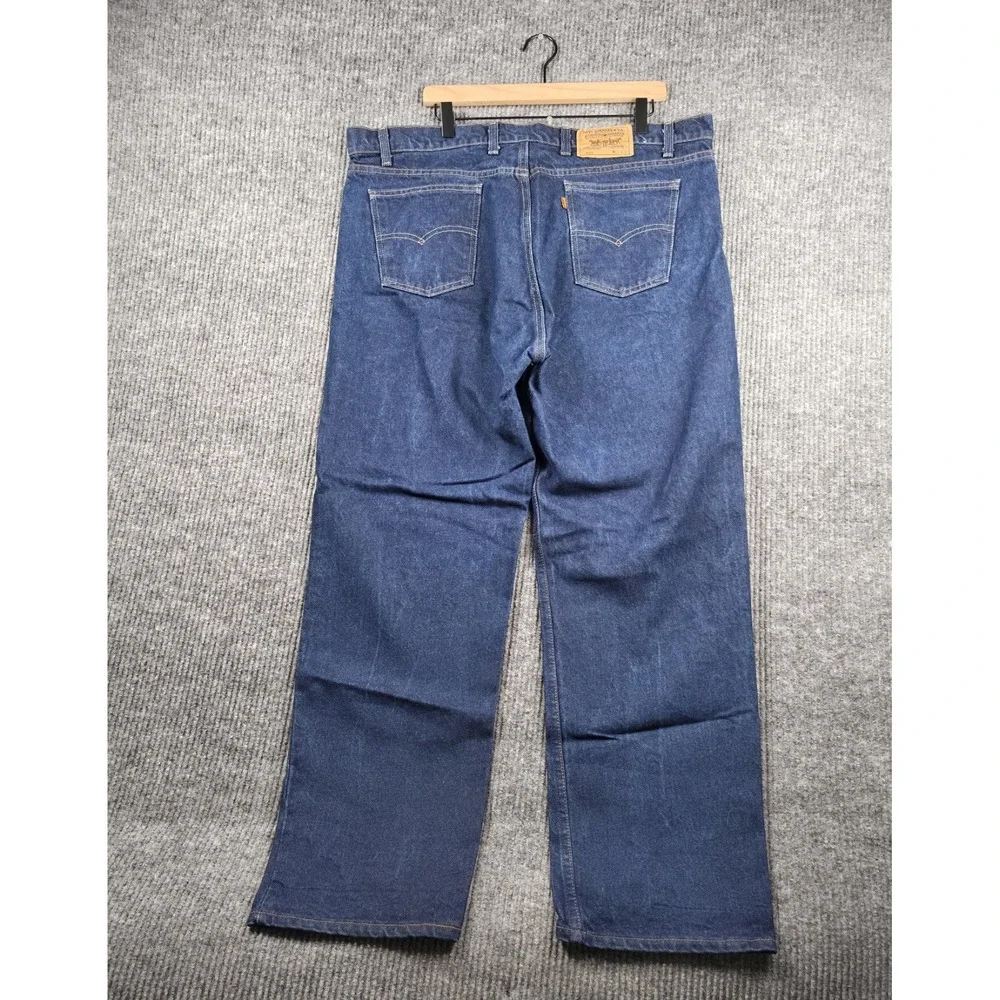 Levi's 505 Orange Tab Jeans Mens 44x30 Dark Wash Straight Leg Vintage 80s USA